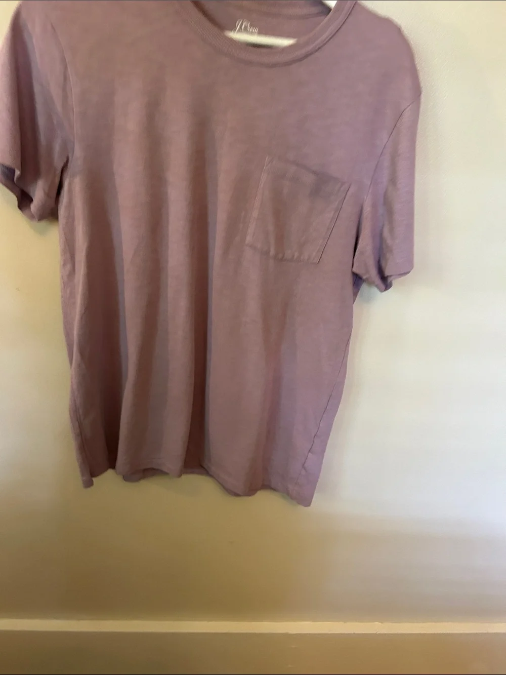 J. Crew Lavender Crewneck Pocket Tee